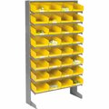 Global Industrial 8 Shelf Floor Pick Rack, 32 Yellow Plastic Shelf Bins 8 Inch Wide 33x12x61 603425YL